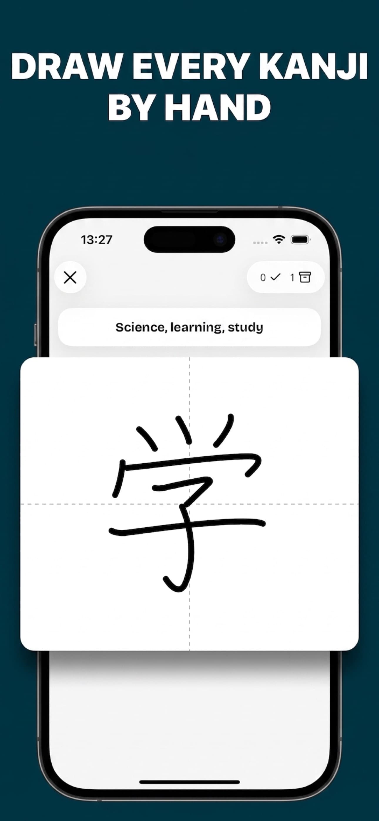 Draw every kanji by hand